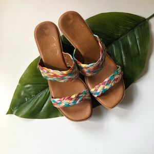 MADE IN ITALY. WOVEN RAINBOW WEDGES